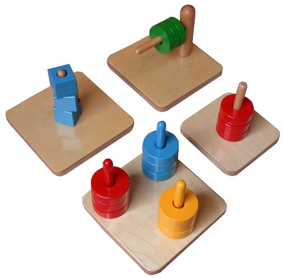 Combo Bộ Xếp Hình Khối Vào Cột (Giáo Cụ Montessori) - 290K VND